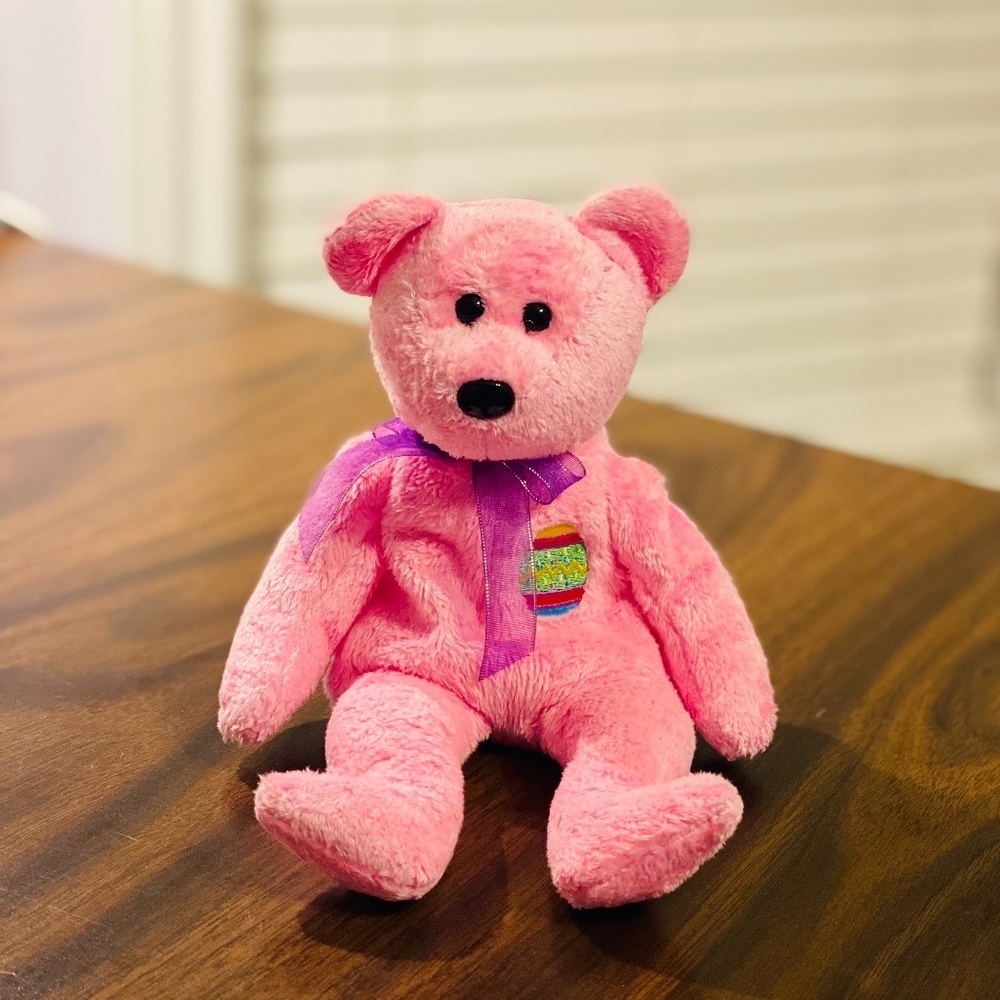 Ty Beanie Baby Eggs Easter Bear (with no tag) - Never Played With